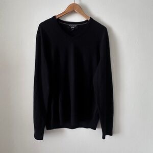 Banana Republic Baruffa Wool Sweater Pullover L Preppy Academia Black